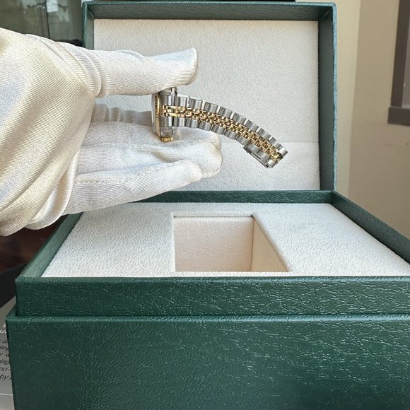 ROLEX DATEJUST CREAM JUBILEE ARABIC DIAL 18KY FLUTED JUBILEE TWOTONE WATCH 69173 - Picture 6 of 6